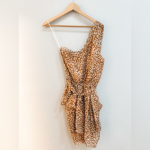 NWT Boutique One-Shoulder Leopard Dress - Picture 1 of 7